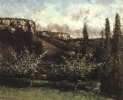 Gustave Courbet Garden oil painting on canvas